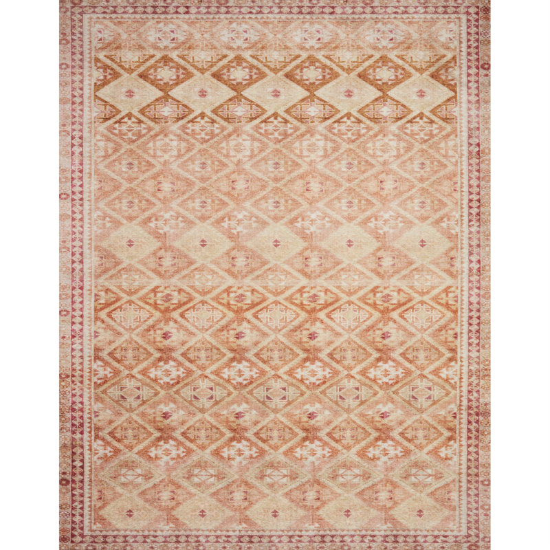 Union Rustic Iowa Park Geometric Beige/Orange Area Rug & Reviews